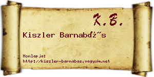 Kiszler Barnabás névjegykártya